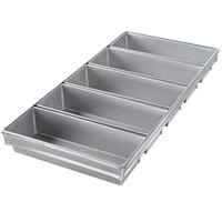 Chicago Metallic 44955 1 1/2 lb. 5-Strap Glazed Aluminized Steel Bread Loaf Pan - 12 1/4" x 4 1/2" x 2 3/4"