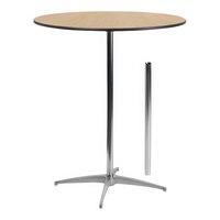 Flash Furniture Lars 36" Round Birchwood Cocktail Table with 30" / 42" Columns