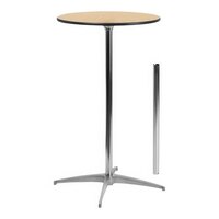 Flash Furniture Lars 24" Round Birchwood Cocktail Table with 30" / 42" Columns