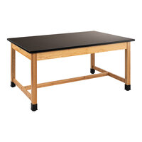National Public Seating Wood Science Lab Table with Phenolic Top - 39.5" Height
