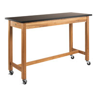 National Public Seating 24" x 54" x 36" Wood Science Lab Table with Chem-Res Top and Casters