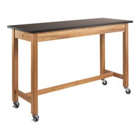 National Public Seating 24" x 60" x 36" Wood Science Lab Table with Chem-Res Top and Casters
