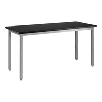 National Public Seating 30" x 60" x 30" Fixed Height Gray Steel Science Lab Table with Chem-Res Top