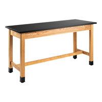 National Public Seating Wood Science Lab Table with Epoxy Top - 36" Height