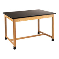 National Public Seating Wood Science Lab Table with Chem-Res Top - 39.5" Height