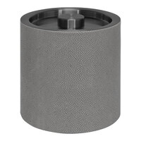 room360 Belize 3.5 Qt. Smoke Faux Shagreen Ice Bucket with Matte Black Lid RIB040GYL21 - 4/Case