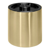 room360 Tokyo 2 Qt. Matte Brass Stainless Steel Ice Bucket with Matte Black Lid RIB070GOS21 - 4/Case