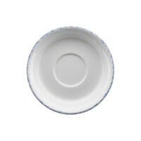 International Tableware Provincial 6 1/8" Sponged Blue Porcelain Saucer - 36/Case