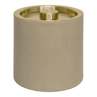 room360 Belize 3.5 Qt. Dune Faux Shagreen Ice Bucket with Matte Brass Lid RIB039BEL21 - 4/Case