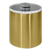 room360 Tokyo 2 Qt. Matte Brass Stainless Steel Ice Bucket with Acrylic Lid RIB073GOS21 - 4/Case