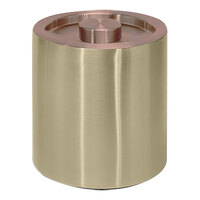 room360 Tokyo 2 Qt. Matte Brass Stainless Steel Ice Bucket with Rose Gold Lid RIB077GOS21 - 4/Case