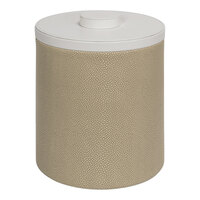 room360 Belize 3.5 Qt. Dune Faux Shagreen Ice Bucket with Faux Leather White Lid RIB052BEL21 - 4/Case