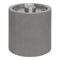 room360 Belize 3.5 Qt. Smoke Faux Shagreen Ice Bucket with Silver Lid RIB038GYL21 - 4/Case