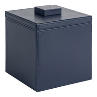 room360 London 3.5 Qt. Navy Faux Leather Square Ice Bucket with Navy Lid RIB001BLL11 - 4/Case