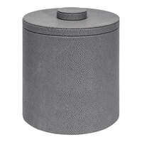 room360 Belize 3.5 Qt. Smoke Faux Shagreen Ice Bucket with Smoke Lid RIB023GYL21 - 4/Case