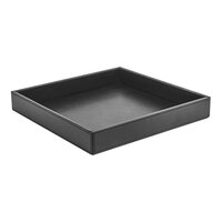 room360 London 12" Black Faux Leather Square Tray RTR019BKL11 - 4/Case