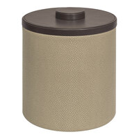 room360 Belize 3.5 Qt. Dune Faux Shagreen Ice Bucket with Faux Leather Brown Lid RIB053BEL21 - 4/Case