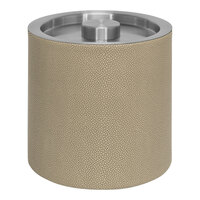 room360 Belize 3.5 Qt. Dune Faux Shagreen Ice Bucket with Silver Lid RIB038BEL21 - 4/Case