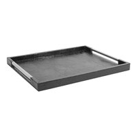 room360 Sumatra 16" x 12 3/4" Henna Faux Leather Tray with Handles RRT012BKL20 - 2/Case