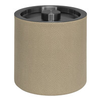 room360 Belize 3.5 Qt. Dune Faux Shagreen Ice Bucket with Matte Black Lid RIB040BEL21 - 4/Case