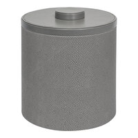 room360 Belize 3.5 Qt. Smoke Faux Shagreen Ice Bucket with Faux Leather Smoke Lid RIB051GYL21 - 4/Case