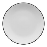 International Tableware Torino Bistro 6 5/8" Black Band Porcelain Coupe Plate - 36/Case