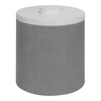 room360 Belize 3.5 Qt. Smoke Faux Shagreen Ice Bucket with Faux Leather White Lid RIB052GYL21 - 4/Case