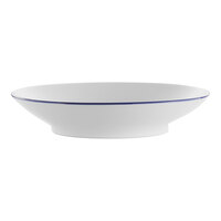 International Tableware Torino Bistro 22 oz. Blue Band Porcelain Pasta Bowl - 12/Case