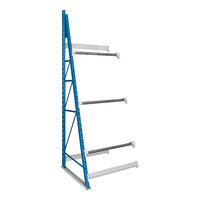 Hallowell 48" x 36" x 99" Marine Blue / Light Gray 3-Level Reel Rack Add-On HRR483699-3A-PB