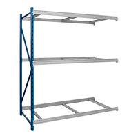 Hallowell 48" x 24" x 123" Marine Blue / Light Gray 3-Level Bulk Rack Add-On with No Decking HBR4824123-3A-PB