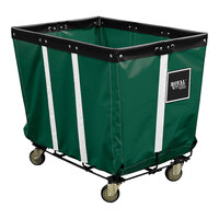 Royal Basket Trucks 7 Cu. Ft. Green Vinyl Permanent Liner Basket Truck with Steel Base and 4 Swivel Casters R06-EEW-PWA-3UNT