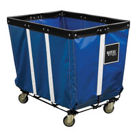 Royal Basket Trucks 7 Cu. Ft. Blue Vinyl Permanent Liner Basket Truck with Steel Base and 4 Swivel Casters R06-BBW-PWA-3UNT