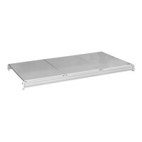 Hallowell 96" x 24" Light Gray Bulk Rack Shelf Level with Steel Decking HBRL9624S-PL