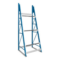Hallowell 48" x 36" x 99" Marine Blue / Light Gray 3-Level Reel Rack Starter HRR483699-3S-PB