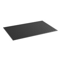 Lavex 4' x 6' Black Rubber Parquet Indoor / Outdoor Scraper Mat - 3/8" Thick
