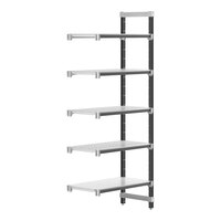 Cambro EXA183684VS5480 Camshelving® Elements XTRA 5-Shelf Combo Add-On Unit - 18'' x 36'' x 84''
