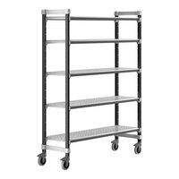 Cambro EXMU186078V5480 Camshelving® Elements XTRA Vented 5-Shelf Mobile Unit - 18'' x 60'' x 78''