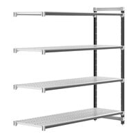 Cambro EXA247272V4480 Camshelving® Elements XTRA 4-Shelf Vented Add-On Unit - 24'' x 72'' x 72''