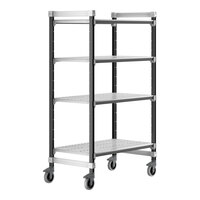 Cambro EXMU244270V4480 Camshelving® Elements XTRA Vented 4-Shelf Mobile Unit - 24'' x 42'' x 70''