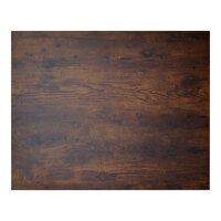 BFM Seating Relic 30" x 60" Vintage Walnut Rectangular 1" Thick Melamine Table Top with Matching Edge