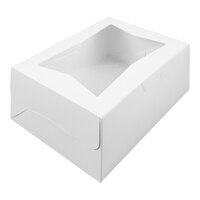 Baker's Lane 14" x 10" x 6 1/2" White Quarter Sheet Window Cake / Bakery Box - 100/Case