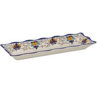 GET ML-87-SL Santa Lucia 17 1/2" x 6 3/4" Scalloped Melamine Rectangular Display Tray - 6/Pack