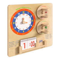 Flash Furniture Bright Beginnings 18" x 18" Wooden STEAM Telling Time Wall Activity Board