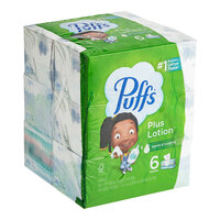 Puffs Plus Lotion 124 Sheet 6-Pack 2-Ply Facial Tissue Box - 4/Case