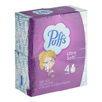 Puffs Ultra Soft 56 Sheet 4-Pack 2-Ply Facial Tissue Cube - 6/Case