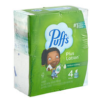 Puffs Plus Lotion 56 Sheet 4-Pack 2-Ply Facial Tissue Cube - 6/Case