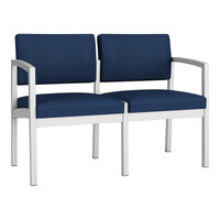 Lesro Lenox Steel Patriot Plus Imperial Blue Vinyl Loveseat