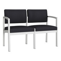 Lesro Lenox Steel Patriot Plus Black Vinyl Loveseat