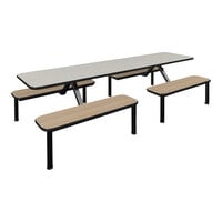 Plymold 24" x 96" White Table Top with Beige Seating