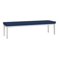 Lesro Lenox Steel Patriot Plus Imperial Blue Vinyl 3-Seat Bench